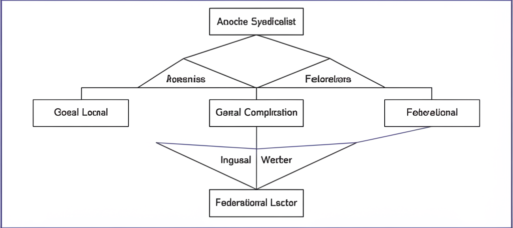 Diagram showing anarcho-syndicalist organizational structure