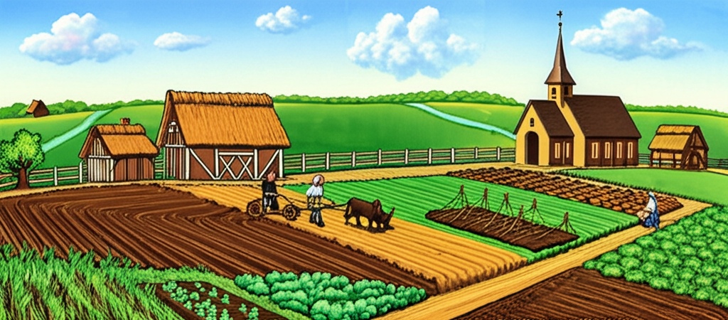 Historical agricultural commons circa 1800s